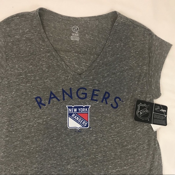 New York Rangers Women’s V Neck 1/4 Sleeve Tee - Picture 3 of 4